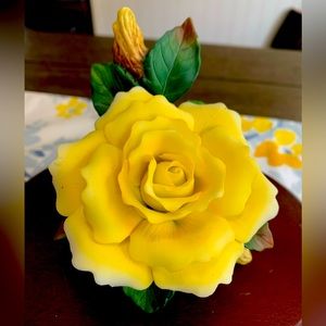 1999 Porcelain Bisque Yellow Rose | signed by YH